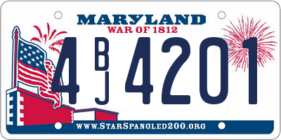 MD license plate 4BJ4201