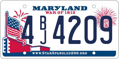 MD license plate 4BJ4209