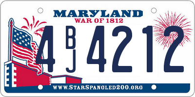 MD license plate 4BJ4212