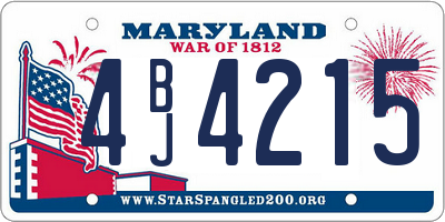 MD license plate 4BJ4215