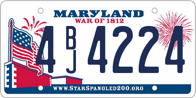 MD license plate 4BJ4224