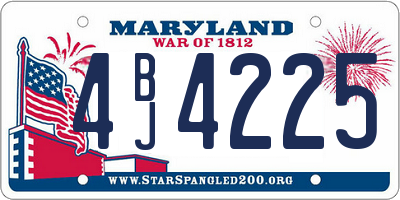 MD license plate 4BJ4225