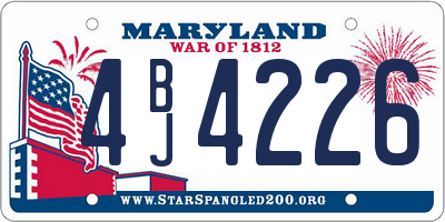 MD license plate 4BJ4226