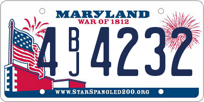 MD license plate 4BJ4232