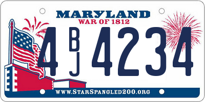 MD license plate 4BJ4234
