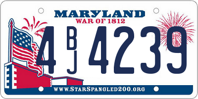 MD license plate 4BJ4239