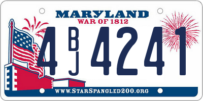 MD license plate 4BJ4241