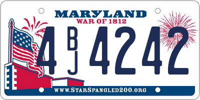 MD license plate 4BJ4242
