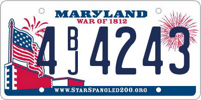 MD license plate 4BJ4243