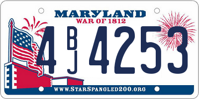 MD license plate 4BJ4253