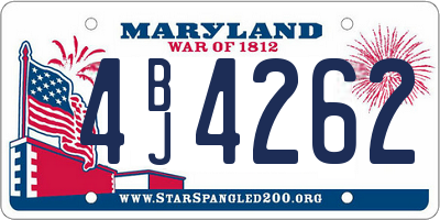 MD license plate 4BJ4262