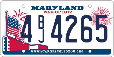 MD license plate 4BJ4265
