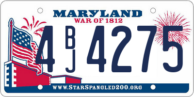 MD license plate 4BJ4275