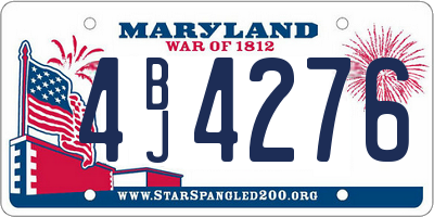 MD license plate 4BJ4276