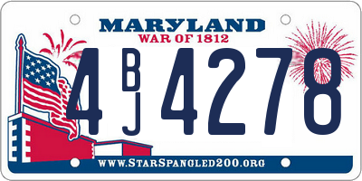 MD license plate 4BJ4278