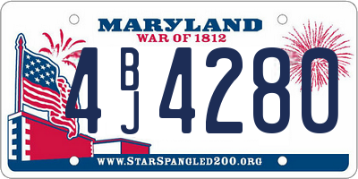 MD license plate 4BJ4280