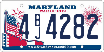 MD license plate 4BJ4282