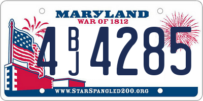 MD license plate 4BJ4285