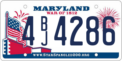 MD license plate 4BJ4286