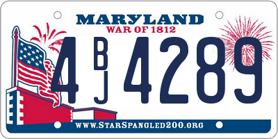 MD license plate 4BJ4289