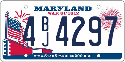 MD license plate 4BJ4297