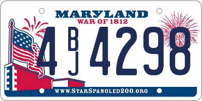 MD license plate 4BJ4298