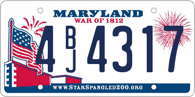 MD license plate 4BJ4317