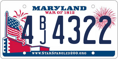 MD license plate 4BJ4322