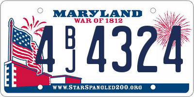 MD license plate 4BJ4324