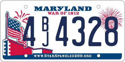 MD license plate 4BJ4328