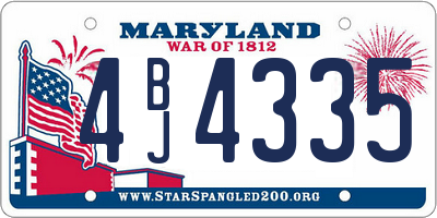 MD license plate 4BJ4335
