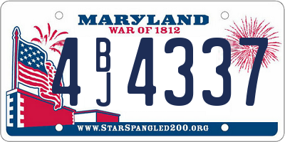 MD license plate 4BJ4337