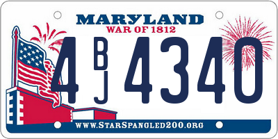 MD license plate 4BJ4340