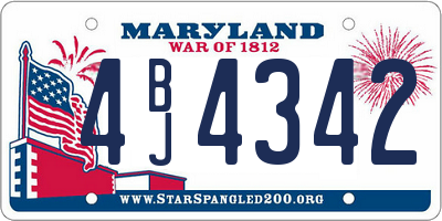 MD license plate 4BJ4342
