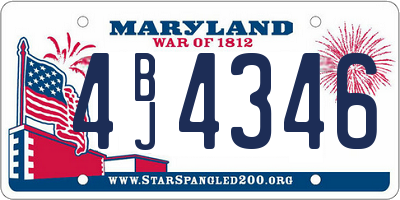 MD license plate 4BJ4346