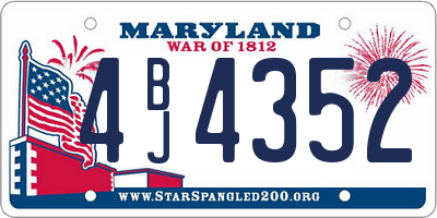 MD license plate 4BJ4352