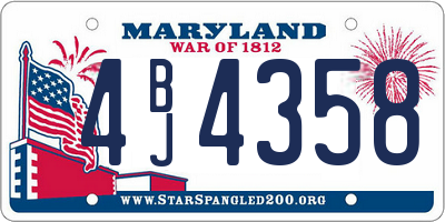 MD license plate 4BJ4358