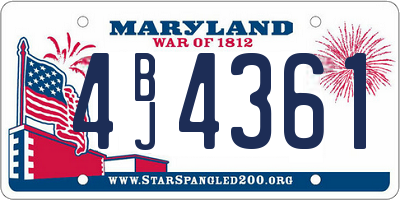 MD license plate 4BJ4361