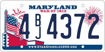 MD license plate 4BJ4372