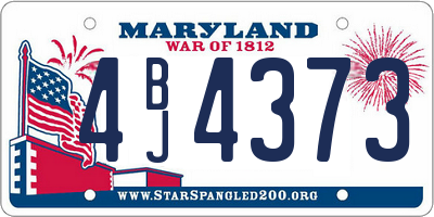 MD license plate 4BJ4373