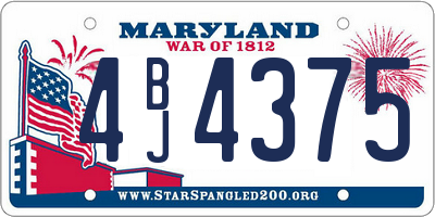 MD license plate 4BJ4375