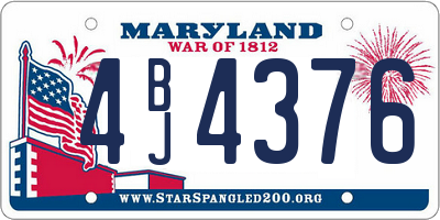 MD license plate 4BJ4376