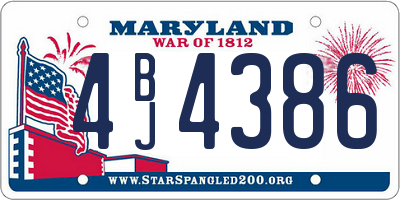 MD license plate 4BJ4386