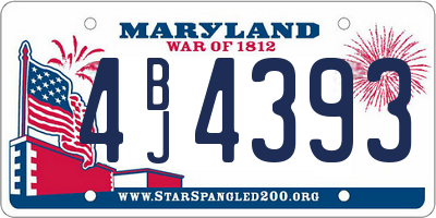 MD license plate 4BJ4393