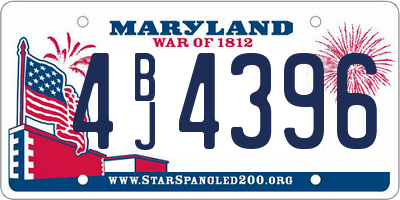 MD license plate 4BJ4396