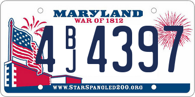 MD license plate 4BJ4397