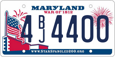 MD license plate 4BJ4400