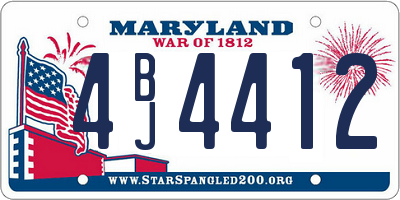 MD license plate 4BJ4412