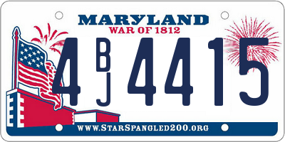 MD license plate 4BJ4415
