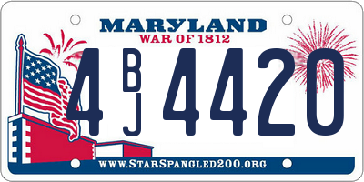 MD license plate 4BJ4420